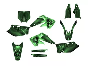 2004 2005 KX 250F GRAPHICS KIT KAWASAKI KXF250 DECALS #6666 GREEN - Foto 1 di 1