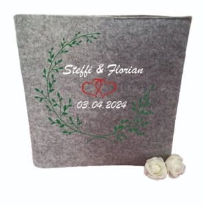 Fotoalbum Hochzeitsalbum Hochzeit Album 25x25cm 64 Seiten mit Namen Wunschtext - Bild 1 von 13