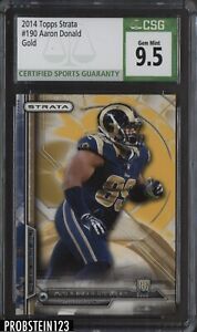 2014 Topps Strata Gold #190 Aaron Donald Rams RC Rookie CSG 9.5 GEM MINT