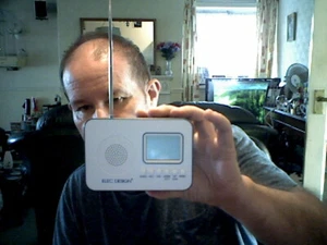 BLUE PLAIN MULTIFUCTION ALARM DESKTOP RADIO BIRTHDAY CHRISTMAS TRADESMEN - Picture 1 of 2