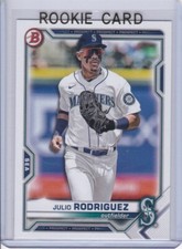 JULIO RODRIGUEZ ROOKIE CARD Bowman Prospects SEATTLE MARINERS BASEBALL 2021 RC