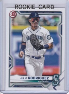 JULIO RODRIGUEZ ROOKIE CARD Bowman Prospects SEATTLE MARINERS BASEBALL 2021 RC