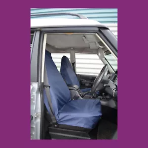Par de fundas de asiento universales impermeables delanteras azul marino azul oscuro hechas en el Reino Unido - Imagen 1 de 3
