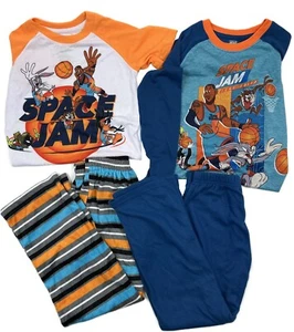 4 Piece Kid Boy's Space Jam Winter Apparel Pull On Casual Pajama Sets Size S - Picture 1 of 1