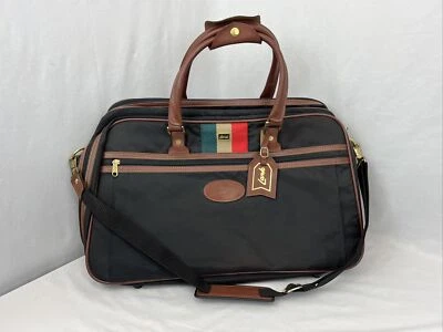 Bolso Maleta Maletín Vintage LARK Equipaje BOLSA DE ROPA Negro Nylon ¡Bonito! Foto 1 de 4