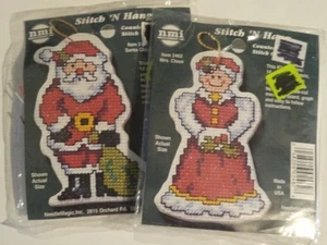 Needle Magic Stitch N Hang Weihnachtsschmuck Weihnachtsmann & Frau Claus NEU! - Bild 1 von 5
