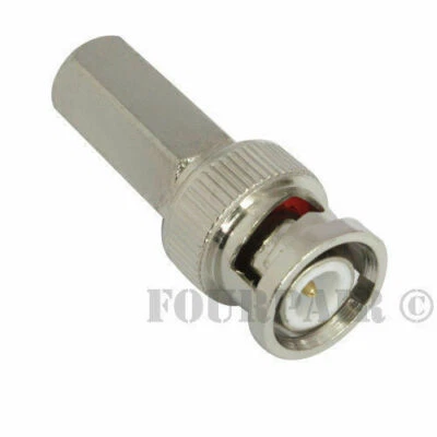 BNC Male Twist-On Connector Plug End for RG6 Coax Cable CCTV Securtiy Camera DVR - Image 1 of 3