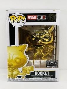 Funko Pop Rocket FYE Gold Chrome Marvel 420 - Picture 1 of 4