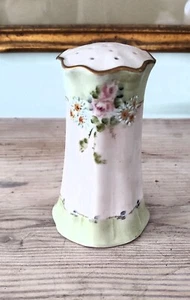 hand painted porcelain green pink muffineer hand painted by edith kutney - Picture 1 of 5