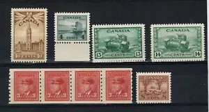 CANADA GROUP OF MINT NEVER HINGED GEORGE VI WAR ISSUE ALL WITH FRESH GUM. - Bild 1 von 1