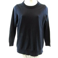 J Crew Tippi Sweater Blue Wool Gingham Check Crew Neck Pullover Ps