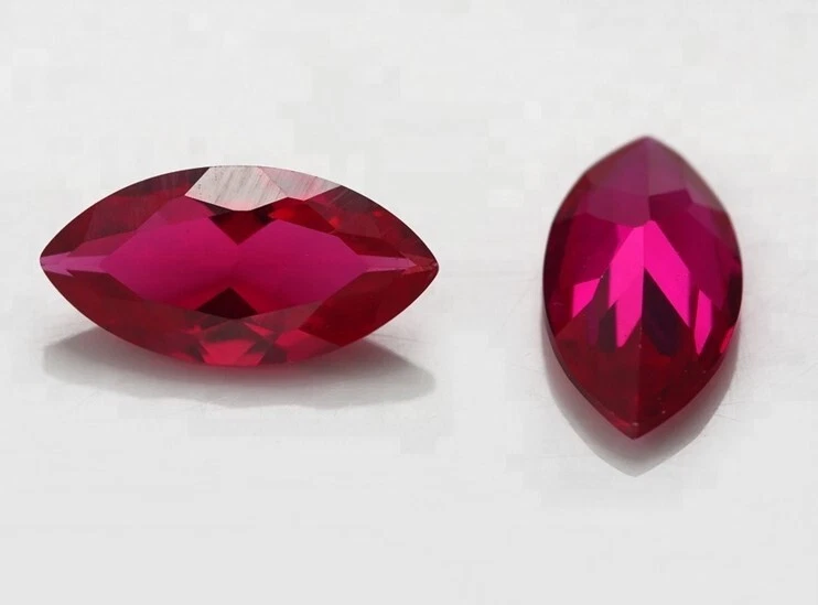 Synthetic Red Ruby Marquise 5x10mm To 7x14mm Faceted Loose Gemstone Calibrated - Image 1 of 4