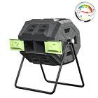 SQUEEZE master Large Compost Tumbler Bin - Outdoor Garden Rotating with Thermome