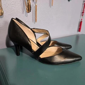 Neu ohne Etikett Life Stride Damen 10 stilvolle schwarze Absätze überkreuzte Träger elegant Arbeit - Bild 1 von 6