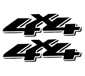 2 BLACK 4X4 OFF ROAD DECALS STICKER 4WD TRUCK FORD CHEVY DODGE TOYOTA GMC LOGO  - Foto 1 di 6
