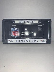 Brand New NFL Denver Broncos Full Size Chrome License Plate Frame-Free Shipping - Picture 1 of 1