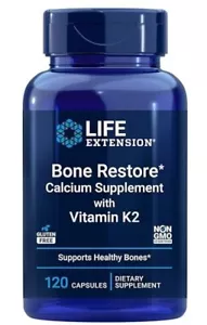 2 PACK Life Extension Bone Restore Vitamin K2 Calcium Vit D3 Minerals 120 Caps - Picture 1 of 2