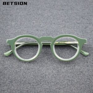 Belgium Acetate Eyeglasses Frames Round Retro Reading Glasses Men Women Fashion
