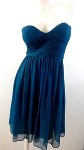 DONNA MORGAN WOMENS TEAL SILK STRAPLESS PARTY DRESS SIZE 4 - Picture 1 of 5