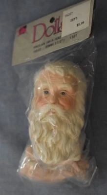 Santa Head Hands Create Your Own Doll Porcelain 4" New - Image 1 of 2