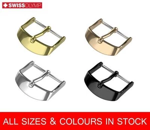 For SEKONDA Watch Buckle Clasp For Leather Strap Band Silver Rose Yellow Gold - Picture 1 of 15