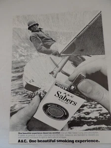 Pubblicità A&C SABERS sigarette 1976 pagina intera stampa bianco e nero - Foto 1 di 3