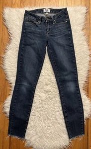 Pantalones de mezclilla ajustados al tobillo PAIGE $219 Verdugo en Antonia lavado medio/oscuro tiro bajo 24 - Imagen 1 de 7