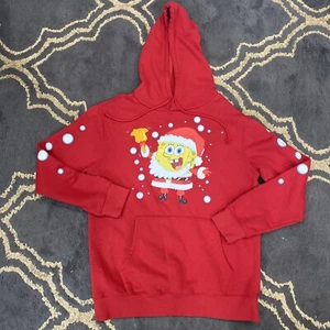 Spongebob Squarepants Red Kids' Hoodie Size L Fun Cartoons Classics Christmas - Picture 1 of 8