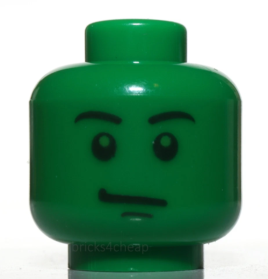 Lego Green Army Man Minifigura Cabeza con Sonrisa Foto 1 de 1