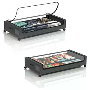 Square Bed Bottom Shelf Under Bed Cloth Storage Organizer Bedroom Storage Gray - Picture 1 of 7