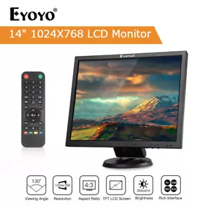 Eyoyo 14 Inch LCD TFT HDMI Monitor Display Screen Gaming For Computer CCTV DVD - Picture 1 of 13