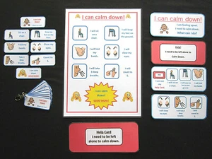 'I CAN CALM DOWN' - Autism PECS Visual Communication Aids Dementia Independence - Picture 1 of 11