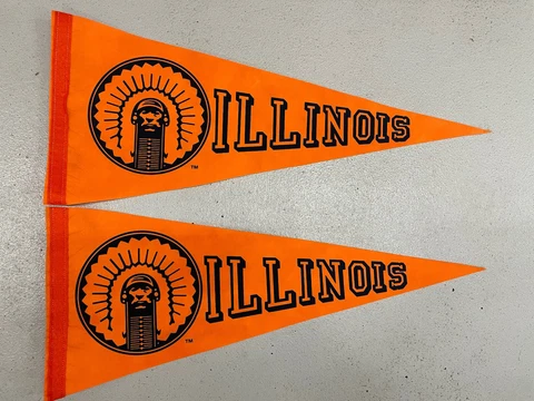 2 VINTAGE ILLINOIS UNIVERSITY PENNANTS Cover