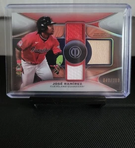 Jose Ramirez 2025 Topps Tribute Triple Relics #TTR-JRA /199 Cleveland Guardians - Foto 1 di 13