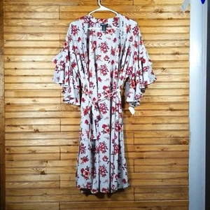 Neu mit Etikett Wrangler Retro Blumen Staubwedel Kimono mit Krawatte Small - Bild 1 von 9