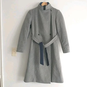 Brooks Brothers 2in1 Pea Coat Damen S grau Wollmischung Gürtel Kapuze zweireihig - Bild 1 von 13