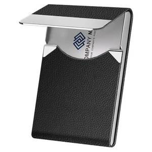 Metal Business Card Holder with RFID Blocking - Black - Picture 1 of 9