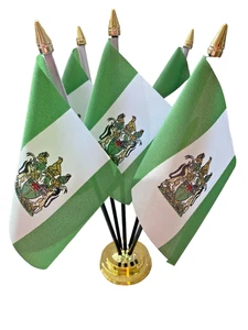 12" Tall Rhodesia Rhodesian 5 Flag Flags Desk Top Table Display Centrepiece - Picture 1 of 1