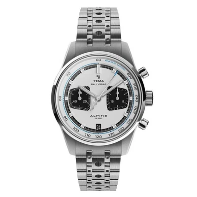 YEMA Rallygraf Alpine Cronografo Acciaio Ibrido Meccanico Quarzo Orologio Uomo - Immagine 1 di 4
