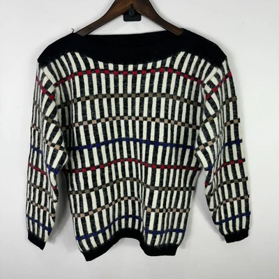 Suéter Marisa Christina Lana Angora Mohair M Cuadros Retro Años 80 Difuso De Colección Lujo Foto 1 de 4