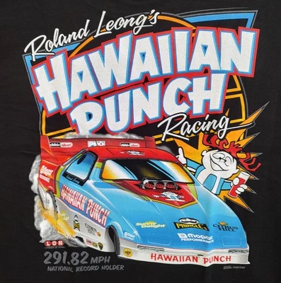 VRHTF NHRA "VTG RARE ROLAND LEONG HAWAIIAN PUNCH FUNNY CAR NEW 2 XL T SHIRT" - Image 1 of 4
