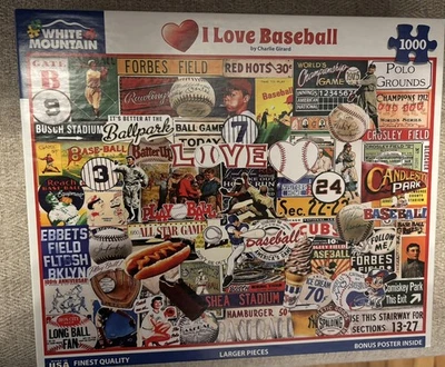 White Mountain Jigsaw Puzzle 1000 I Love Baseball  - Image 1 of 3