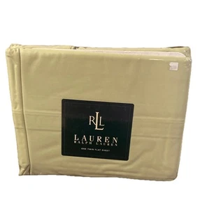 RALPH LAUREN SOLIDS Twin Flat Sheet Honey Dew Green 100% Cotton 250 TC - Picture 1 of 4