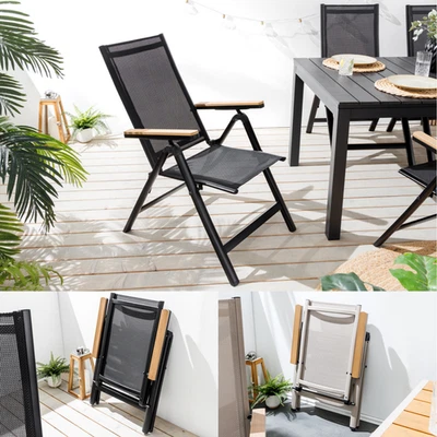 RIESS-AMBIENTE Gartenstuhl DESIGNO - FARBWAHL - Aluminium - klappbar wetterfest - Hochlehner