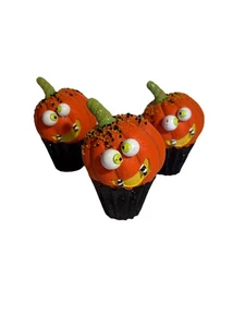 RAZ Halloween Cupcake Figuren Glitzer Perlen Süßigkeiten 3er Set - Bild 1 von 6