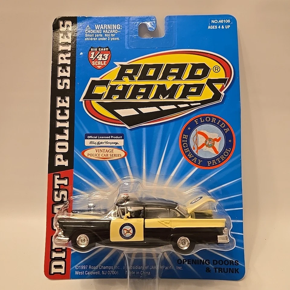 Vtg 1997 Road Champs FLORIDA HIGHWAY PATROL CAR 1:43 Scale Die-cast  - Image 1 of 4