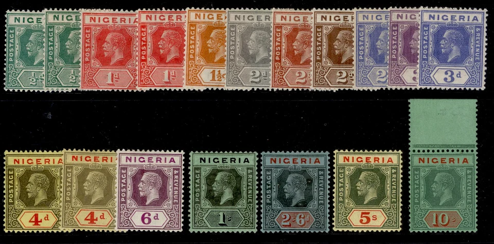 NIGERIA GV SG15-29, 1921-32 Juego completo, M COMO NUEVO. Cat £230+ pulgadas. extra DIES Foto 1 de 1