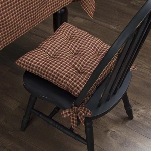 Primitive 14 in Chair Pad Red Patriotic Patch Tie Kitchen Table Decor VHC Brands - Picture 1 of 6