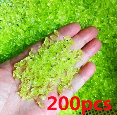 200 Small Beads Leaves For Jewelry Making Diy Light Green Leaf Craft Supplies  - Image 1 of 3