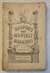 Selten Harper's Monthly Dezember 1866 Twain Swain Dreiundvierzig Tage in einem offenen Boot - Bild 1 von 6